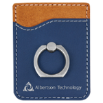 Laserable Leatherette Phone Wallet with Silver Ring