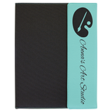 9 1/2" x 12" Laserable Leatherette w/Canvas Portfolio with Notepad