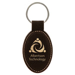 Laserable Leatherette Oval Keychain